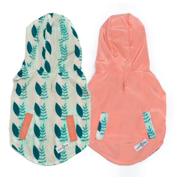 Lucy & Co. The Minty Fresh Reversible Dog Raincoat NWT - Picture 1 of 7